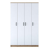 Dulap Haine Totem 4 usi cu 2 bare de umeras, Nuc, 120x191x47 cm