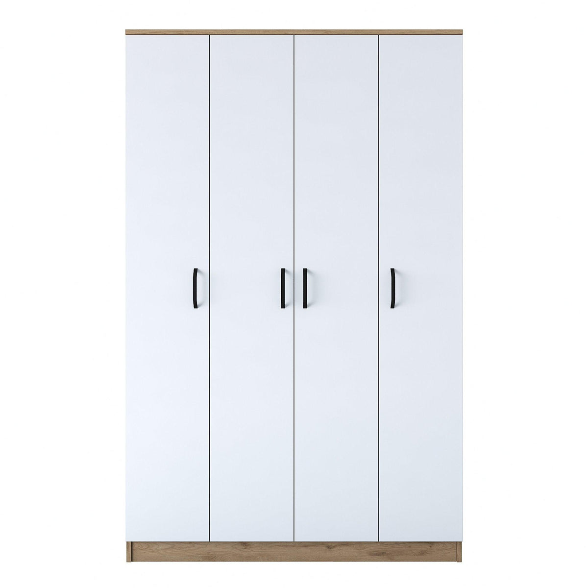 Dulap Haine Totem 4 usi cu 2 bare de umeras, Nuc, 120 x 191 x 47 cm