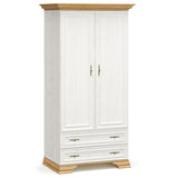 Dulap Jaden frunze duble, Stejar Auriu alb antic, 101x62x198 cm
