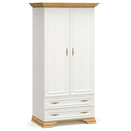 Dulap Jaden frunze duble, Stejar Auriu alb antic, 101x62x198 cm