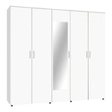 Dulap Luna cu 5 usi si oglinda, 220x52x200 cm - Dulap Luna cu 5 usi si oglinda, 220x52x200 cm - 361-000058
