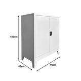 Dulap multifunctional Armon, Metal, 90x45x100 cm - Gri