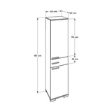 Dulap Multifunctional ADR-421-PP-1 Home Collection® Diamond, 2 usi, 1 sertar, Alb Lucios, 45x187x40 cm