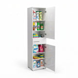 Dulap Multifunctional ADR-421-PP-1 Home Collection® Diamond, 2 usi, 1 sertar, Alb Lucios, 45x187x40 cm