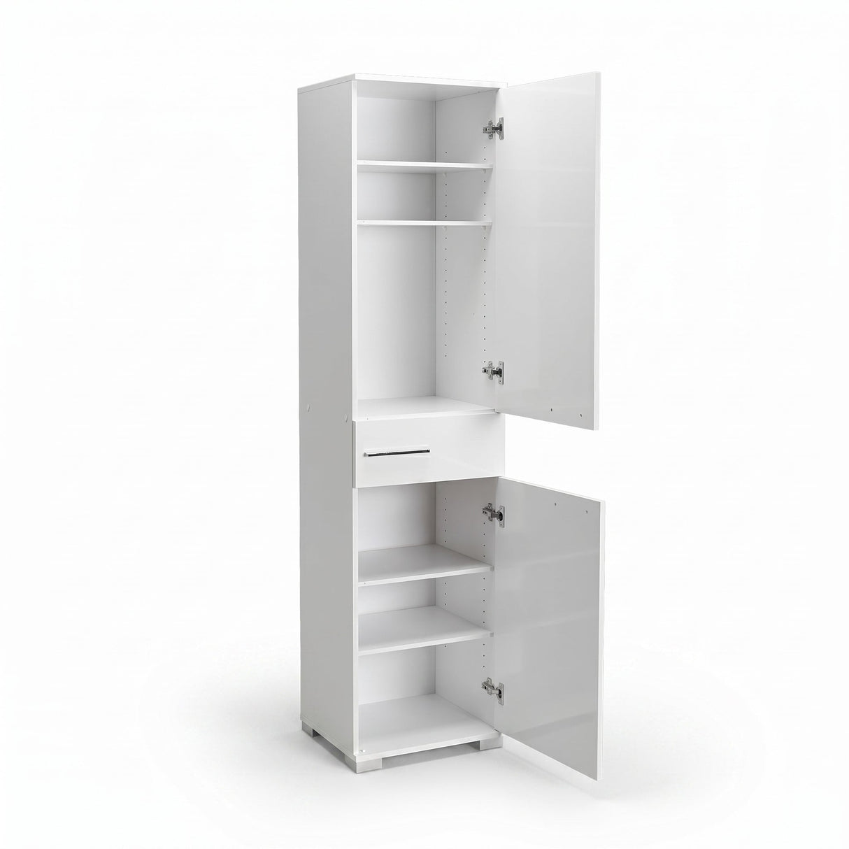 Dulap Multifunctional ADR-421-PP-1 Home Collection® Diamond, 2 usi, 1 sertar, Alb Lucios, 45x187x40 cm