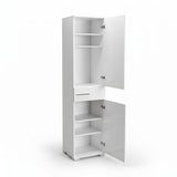 Dulap Multifunctional ADR-421-PP-1 Home Collection® Diamond, 2 usi, 1 sertar, Alb Lucios, 45x187x40 cm