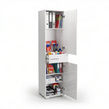 Dulap Multifunctional ADR-421-PP-1 Home Collection® Diamond, 2 usi, 1 sertar, Alb Lucios, 45x187x40 cm