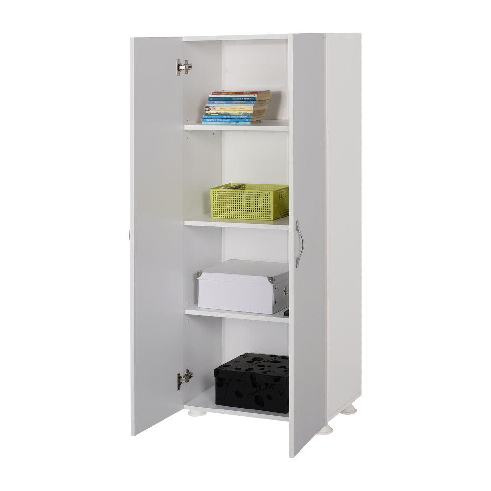 Dulap Multifunctional A2604 Home Collection® Diamond, 2 Usi, 4 rafturi, Alb, 60x140x32 cm