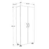Dulap Multifunctional A2604 Home Collection® Diamond, 2 Usi, 4 rafturi, Alb, 60x140x32 cm
