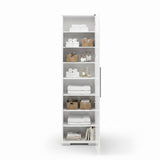 Dulap Multifunctional ADR-408-PP-1 Home Collection® Diamond, 8 rafturi, Usa reversibila, Alb, 50x187x35 cm