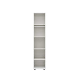 Dulap Multifunctional GRD-1710-DD-1 Home Collection® Oryana, 5 rafturi si umeras, usa reversibila, Alb - Nuc, 45x210x62 cm - Alb | SKU: GRD-1710-DD-1, GRD-1710-OO-1