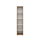 Dulap Multifunctional GRD-1710-DD-1 Home Collection® Oryana, 5 rafturi si umeras, usa reversibila, Alb - Nuc, 45x210x62 cm - Nuc | SKU: GRD-1710-DD-1, GRD-1710-OO-1