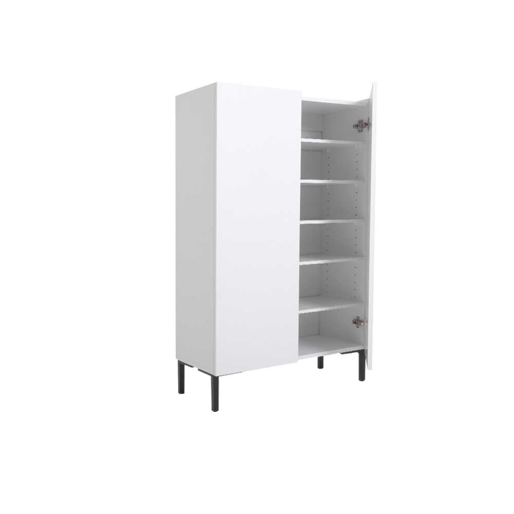 Dulap Multifunctional SHC-820-DD-1 Home Collection® Pool cu 2 usi si 6 rafturi, Alb, 72x119x34 cm