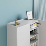 Dulap Multifunctional SHC-820-DD-1 Home Collection® Pool cu 2 usi si 6 rafturi, Alb, 72x119x34 cm