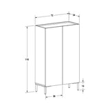 Dulap Multifunctional SHC-820-DD-1 Home Collection® Pool cu 2 usi si 6 rafturi, Alb, 72x119x34 cm