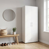 Dulap Multifunctional SHC-529-BB-2 Home Collection® Porto, 2 usi, 8 rafturi, Alb, 76x187x36 cm