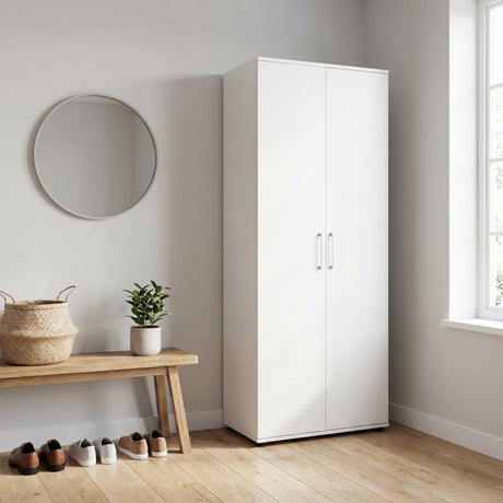 Dulap Multifunctional SHC-529-BB-2 Home Collection® Porto, 2 usi, 8 rafturi, Alb, 76x187x36 cm