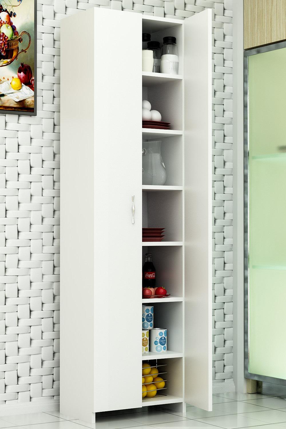 Dulap Multifunctional Daire cu 2 Usi, Alb, 49x182x30 cm