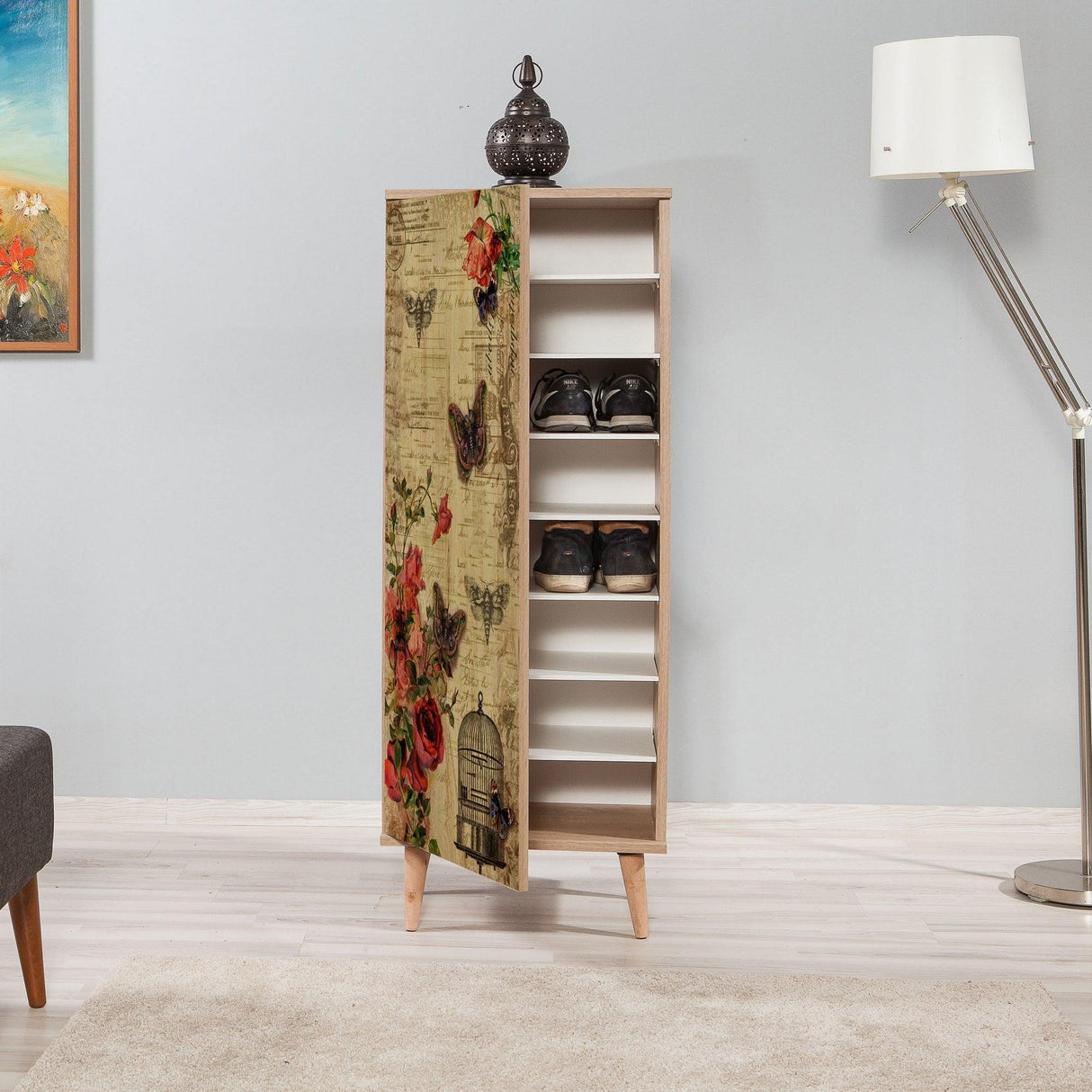 Dulap Multifunctional Filinta cu 2 Usi, Stejar, 50x38x135 cm