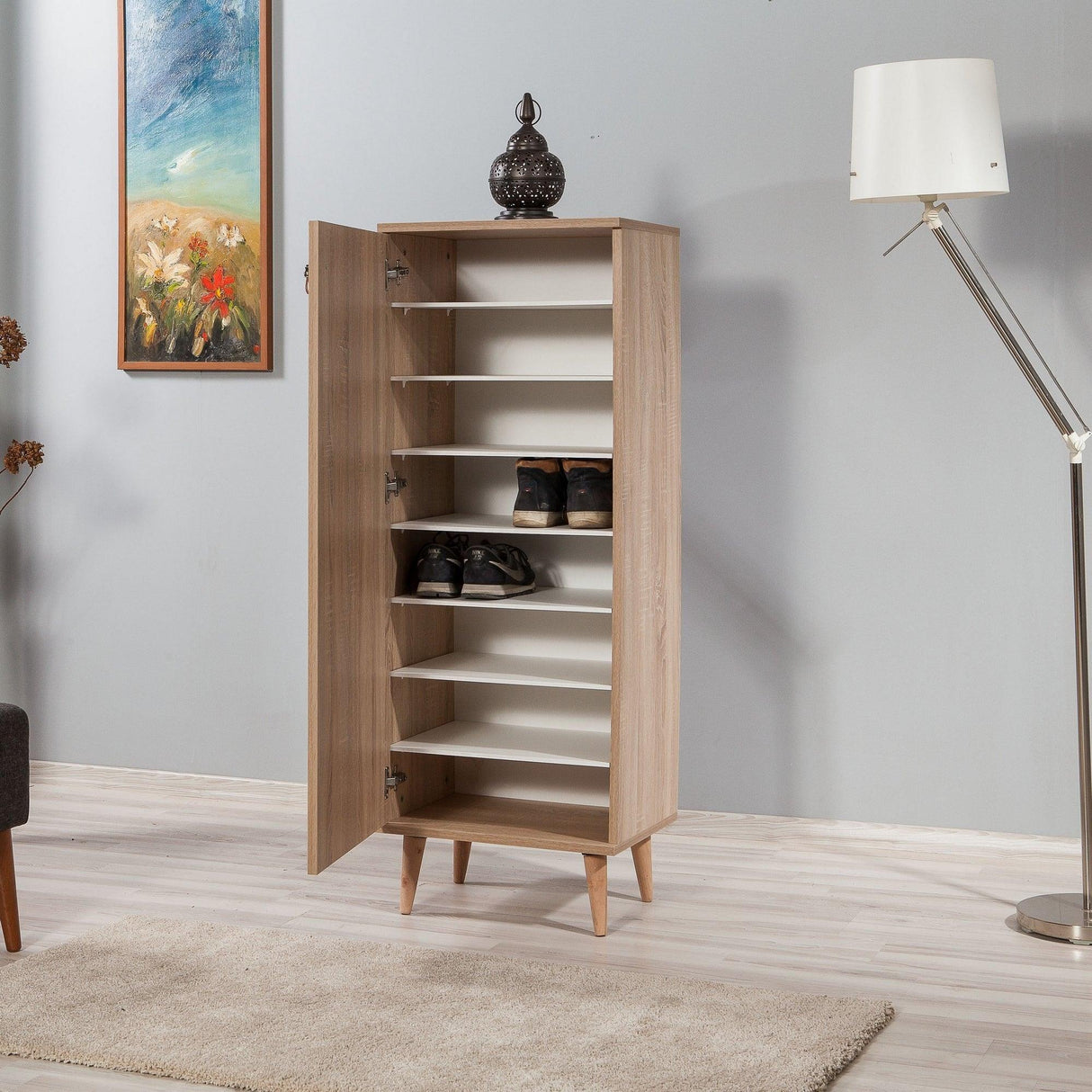 Dulap Multifunctional Filinta cu 2 Usi, Stejar, 50x38x135 cm