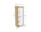Dulap Multifunctional Ilgım cu Usa si 3 rafturi, Stejar, 50x32x140 cm