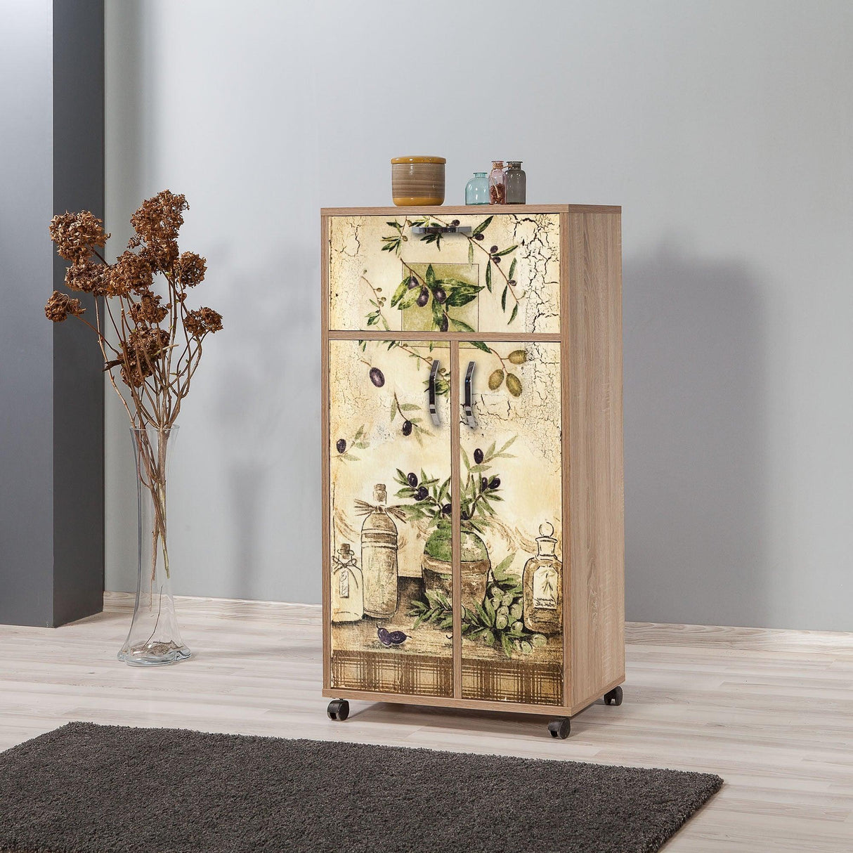 Dulap Multifunctional Kiler 3, Crem, 116x36x60 cm