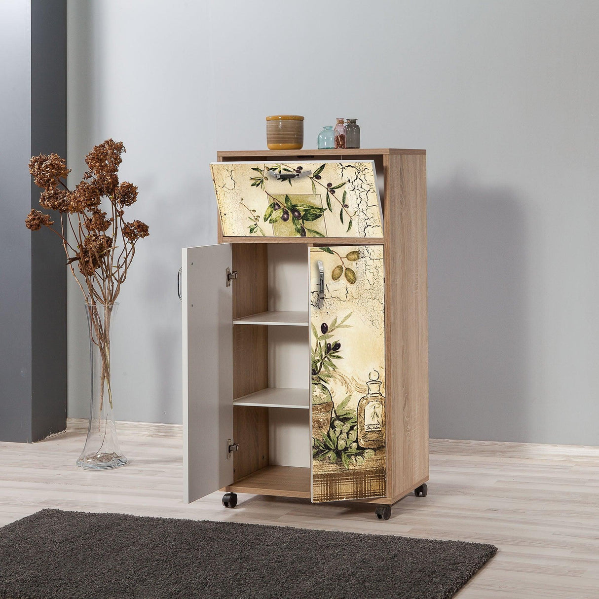 Dulap Multifunctional Kiler 3, Crem, 116x36x60 cm