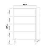 Dulap Multifunctional Multibox cu 2 usi, Stejar / Multicolor, 80x36x127 cm