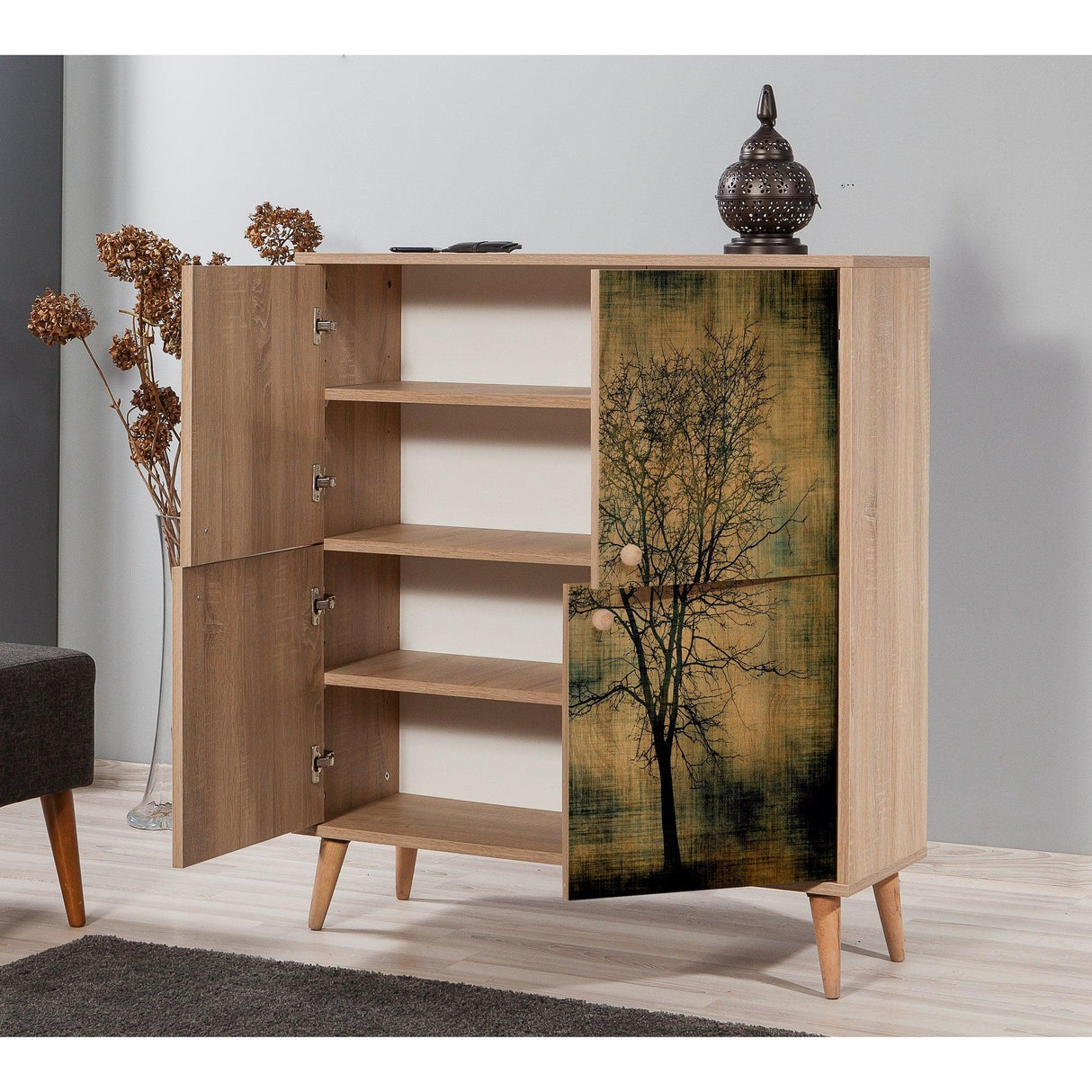 Dulap Multifunctional Multilüx, Stejar Sonoma, 111x36x95 cm