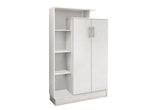 Dulap multifunctional Nilay cu 2 usi si rafturi, Alb, 90x140x30 cm