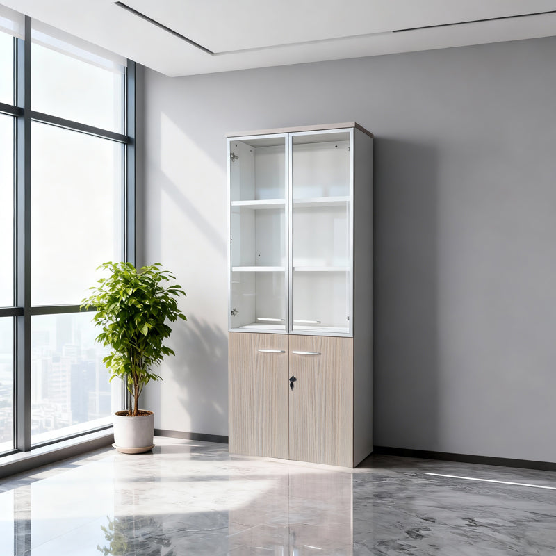 Dulap multifunctional Office, Sticla, Sonoma, 80x40x200 cm, imagine ambient