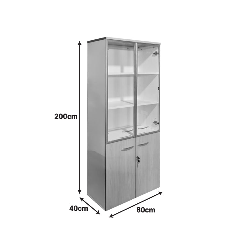 Dulap multifunctional Office, Sticla, Sonoma, 80x40x200 cm, detaliu produs