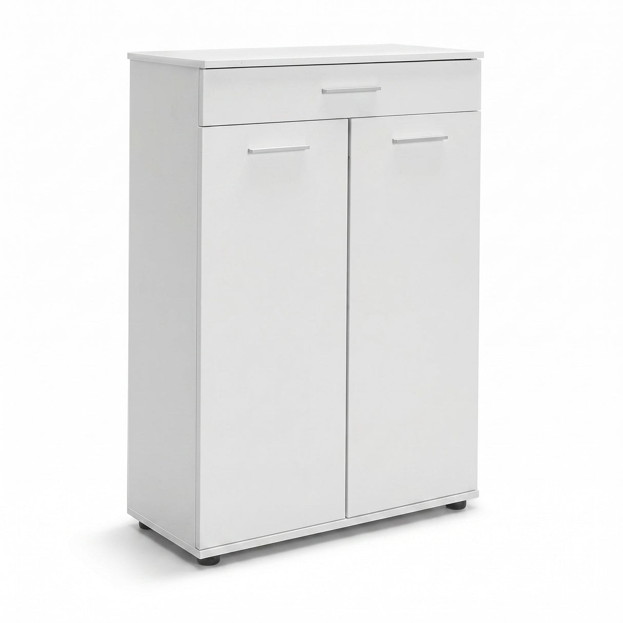 Dulap Multifuncțional pentru Hol, Baie sau Bucătărie, 2 Uși, 1 Sertar, Alb - Natur, 73x108x35 cm - Alb | SKU: ADR-521-BB-1, ADR-521-TT-1