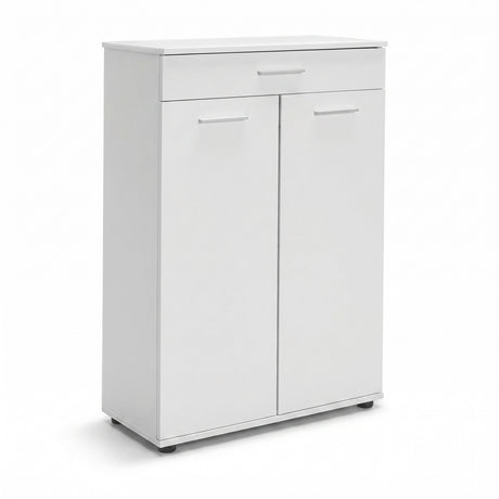 Dulap Multifuncțional pentru Hol, Baie sau Bucătărie, 2 Uși, 1 Sertar, Alb - Natur, 73x108x35 cm