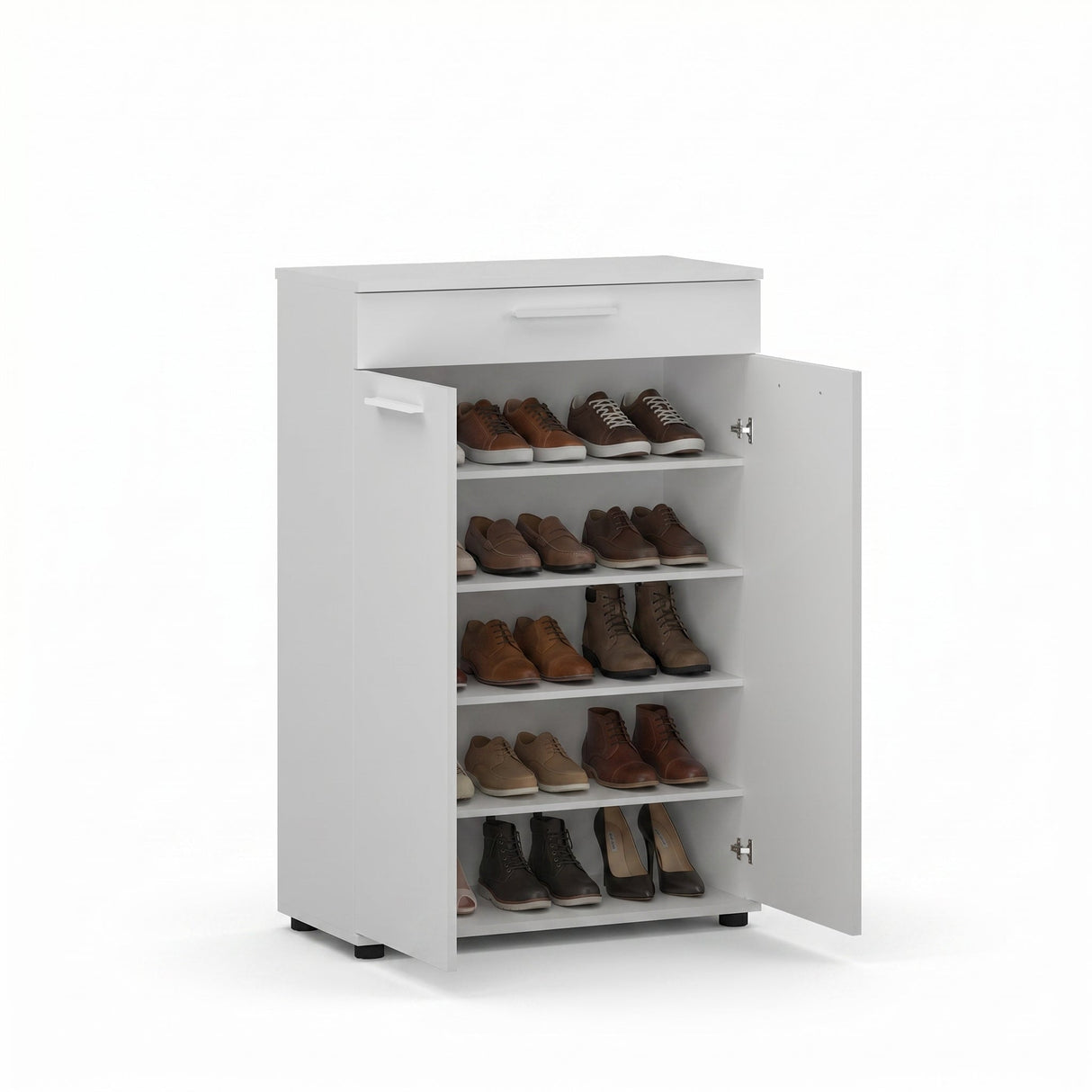 Dulap Multifuncțional pentru Hol, Baie sau Bucătărie, 2 Uși, 1 Sertar, Alb - Natur, 73x108x35 cm - Alb | SKU: ADR-521-BB-1, ADR-521-TT-1