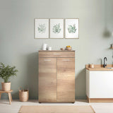 Dulap Multifuncțional pentru Hol, Baie sau Bucătărie, 2 Uși, 1 Sertar, Alb - Natur, 73x108x35 cm - Natur | SKU: ADR-521-TT-1