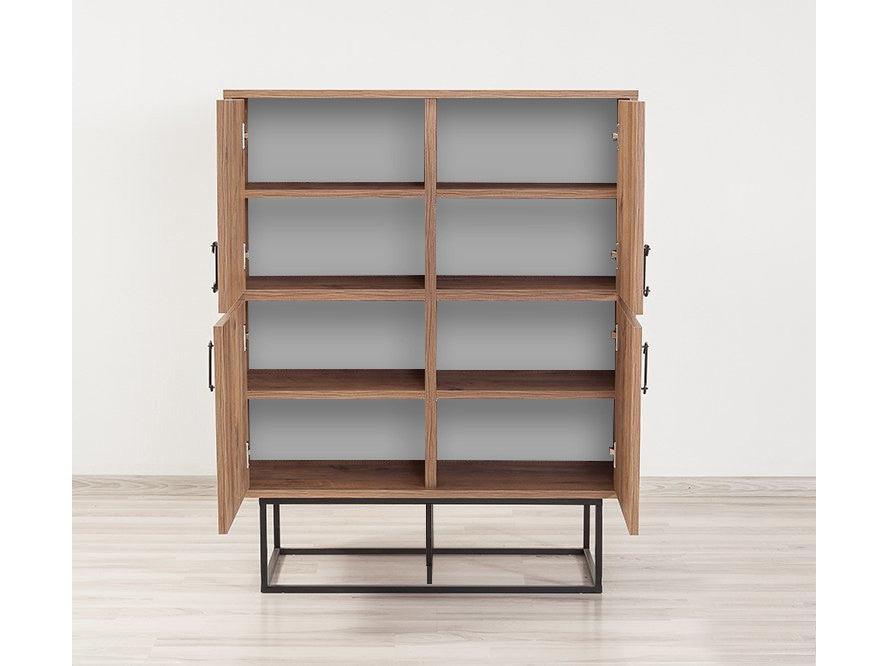 Dulap Multifunctional QuantumSolo cu 4 usi, Stejar, 93x115x36 cm