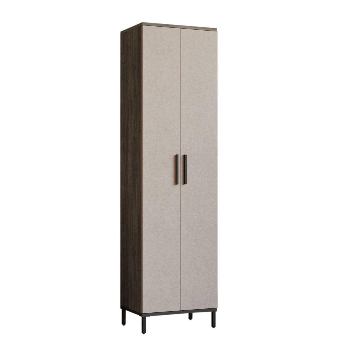 Dulap Multifunctional Rime cu 2 usi si 5 rafturi, Maro, 50x184x36 cm