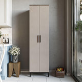 Dulap Multifunctional Rime cu 2 usi si 5 rafturi, Maro, 50x184x36 cm