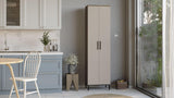 Dulap Multifunctional Rime cu 2 usi si 5 rafturi, Maro, 50x184x36 cm