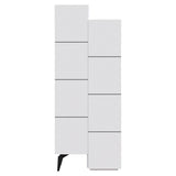 Dulap multifunctional Romane cu 2 usi, Alb - Natural, 63x38x155 cm - Alb