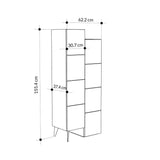 Dulap multifunctional Romane cu 2 usi, Alb - Natural, 63x38x155 cm - Alb