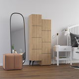 Dulap multifunctional Romane cu 2 usi, Alb - Natural, 63x38x155 cm - Dulap multifunctional Romane cu 2 usi, Alb - Natural, 63x38x155 cm