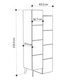 Dulap multifunctional Romane cu 2 usi, Alb - Natural, 63x38x155 cm - Natural