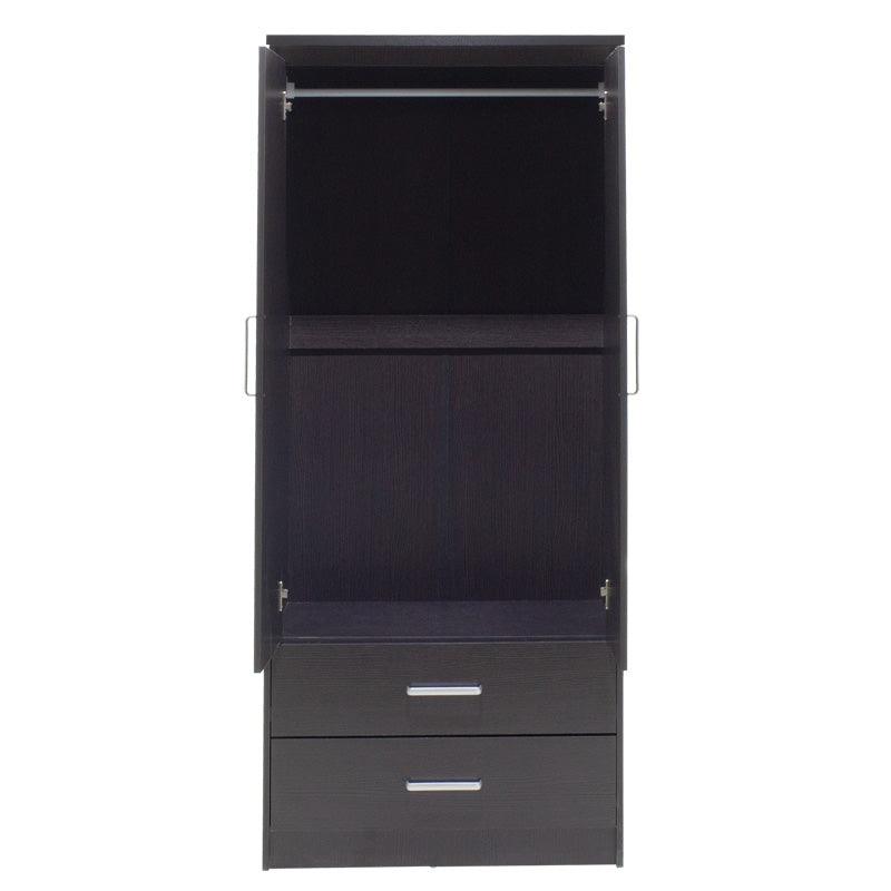 Dulap Olympus Cu 2 Usi Si Sertare, Natural - Negru,  81x57x183 cm - Negru