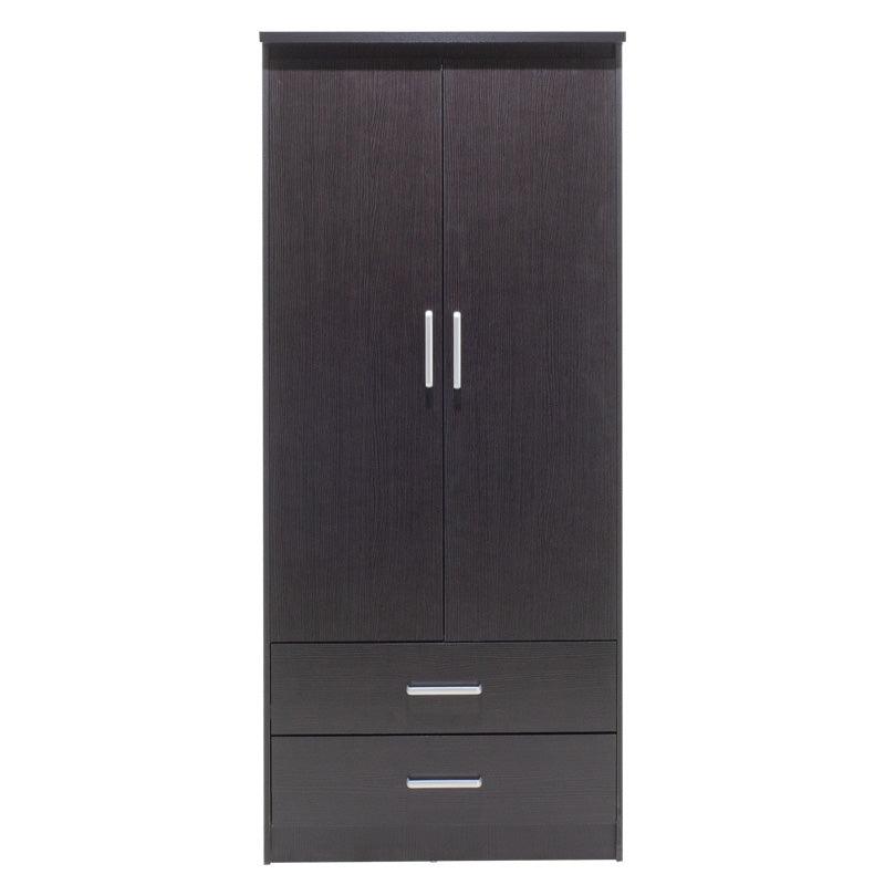 Dulap Olympus Cu 2 Usi Si Sertare, Natural - Negru,  81x57x183 cm - Negru