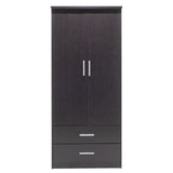 Dulap Olympus Cu 2 Usi Si Sertare, Natural - Negru,  81x57x183 cm - Negru
