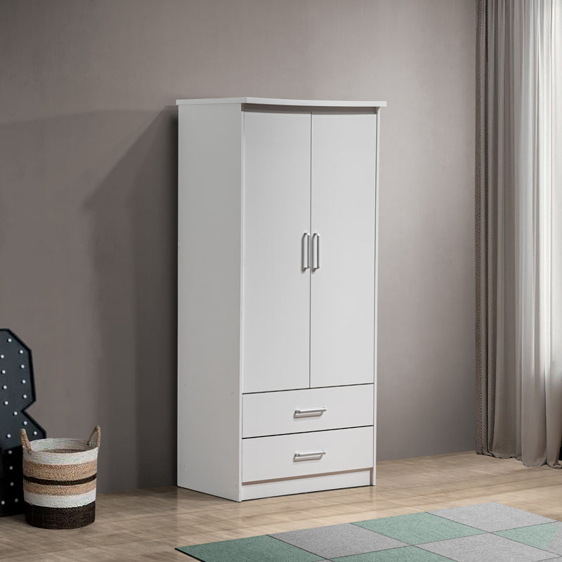Dulap Olympus cu 2 usi si sertare, 81x57x183 cm - Alb