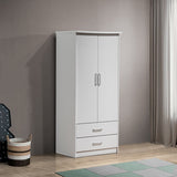 Dulap Olympus cu 2 usi si sertare, 81x57x183 cm - Alb