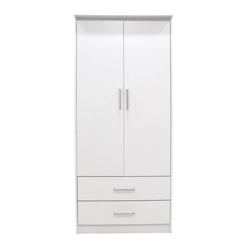 Dulap Olympus cu 2 usi si sertare, 81x57x183 cm - Alb